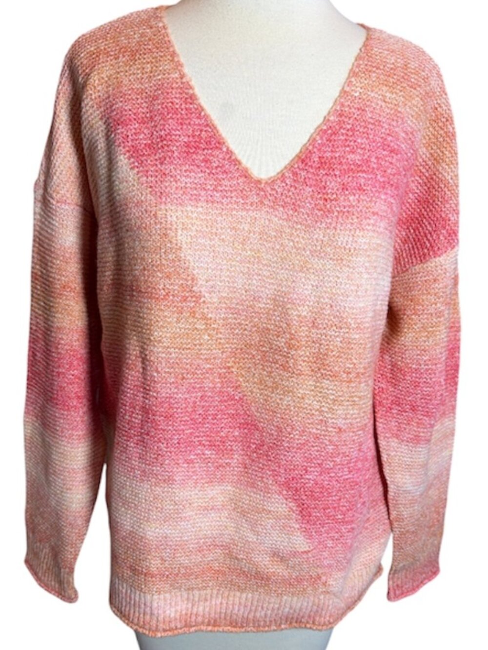 NEW Nic & Zoe Knit Pink & Orange Sweater